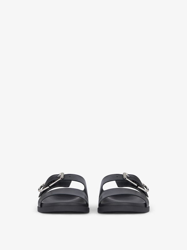 Givenchy Voyou Flat Mules In Grained Leather