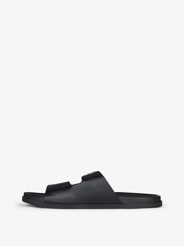 Givenchy Voyou Flat Mules In Grained Leather