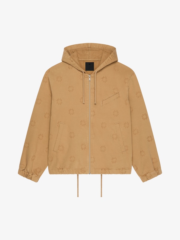 Givenchy Zipped Hoodie In Monogram 72 Denim