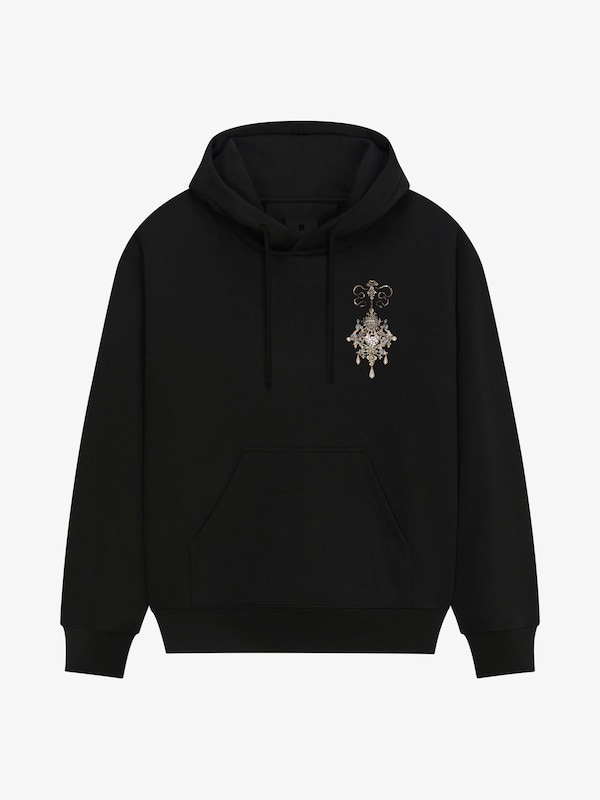Givenchy Hoodie In Fleece With Embroidered Chandelier And Pearls