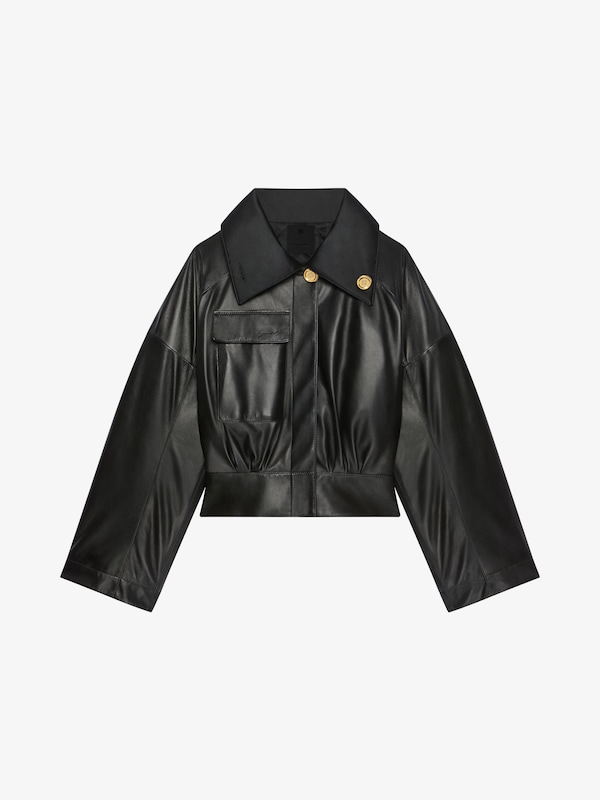 Givenchy Jacket In Nappa Leather With Adjustable Collar