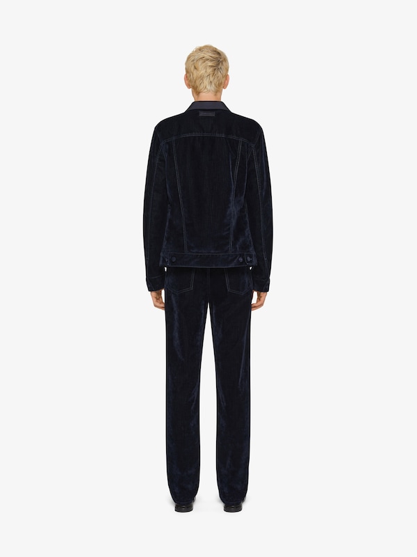 Givenchy Jacket In Velvet Flocked Denim With Satin Collar