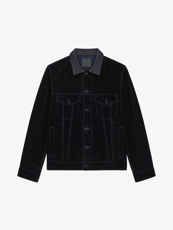 Givenchy Jacket In Velvet Flocked Denim With Satin Collar