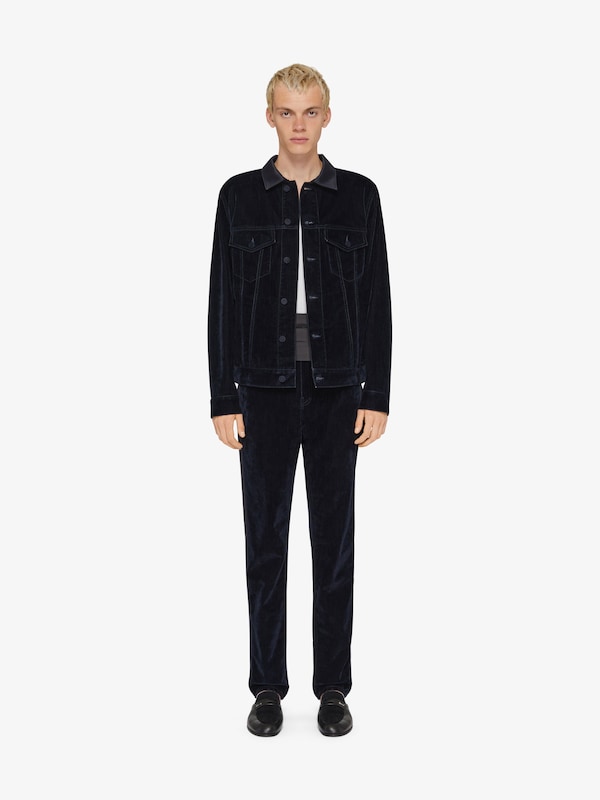 Givenchy Jacket in velvet flocked denim with satin collar