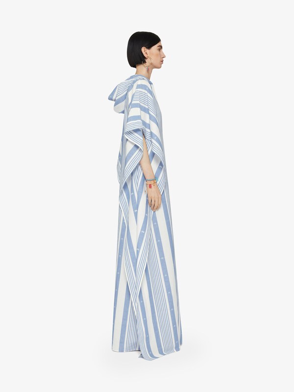 Givenchy Kaftan Dress In Cotton And Linen With 4G Stripes