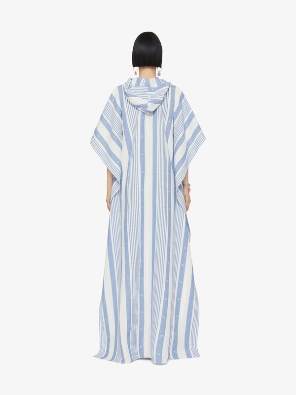 Givenchy Kaftan Dress In Cotton And Linen With 4G Stripes