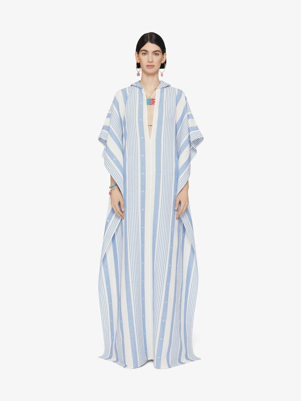 Givenchy Kaftan dress in cotton and linen with 4G stripes