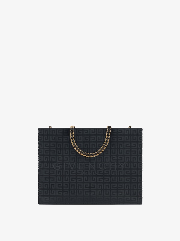 Givenchy Medium G-Tote shopping bag in 4G embroidery with chain