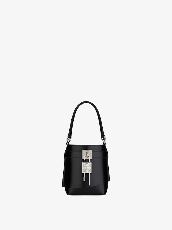 Givenchy Micro Shark Lock bucket bag in Box leather