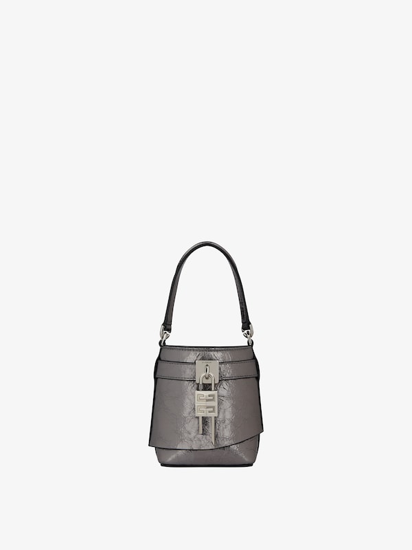 Givenchy Micro Shark Lock bucket bag in laminated leather