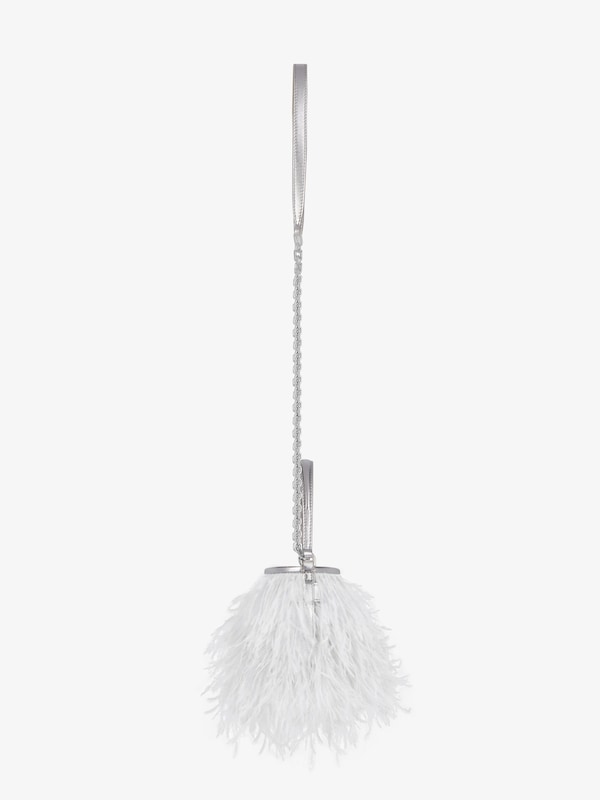 Givenchy Micro Shark Lock Bucket Bag In Satin With Feathers