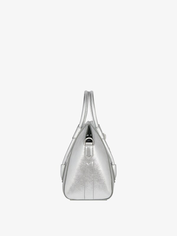 Givenchy Mini Antigona Lock Bag In Metallized Leather
