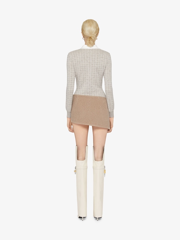 Givenchy Mini Asymmetric Skirt In Alpaca Bouclette Wool