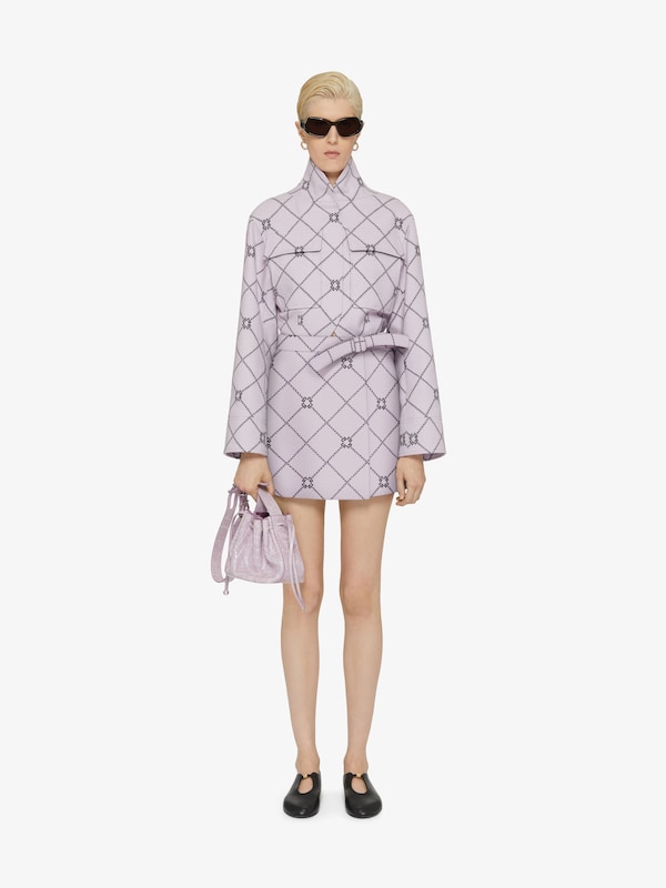 Givenchy Mini checked skirt in wool with monogram 72