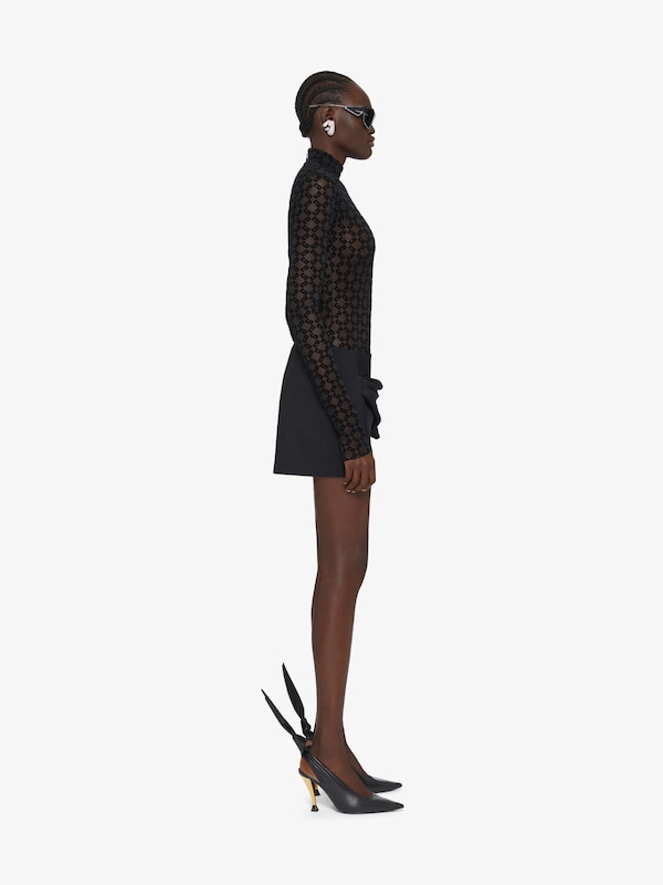 Givenchy Mini Skirt In Cotton Blend With Draped Detail