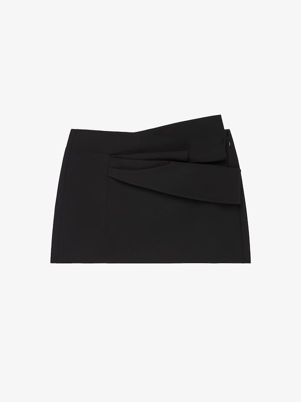 Givenchy Mini Skirt In Cotton Blend With Draped Detail