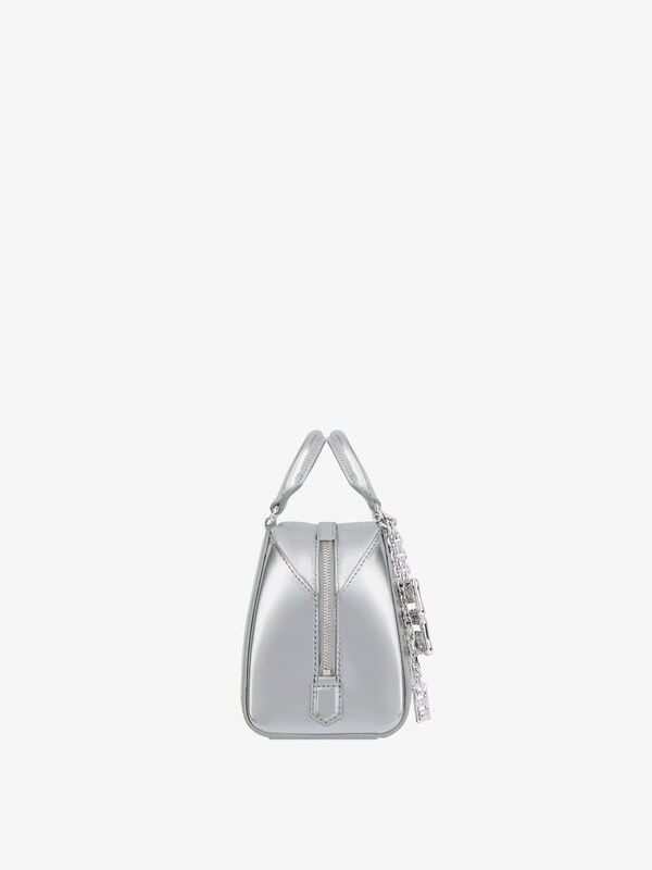 Givenchy Nano Antigona Cube Bag In Laminated Leather With Charm