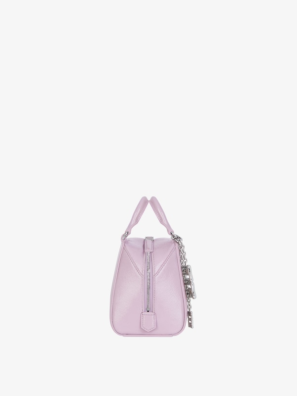 Givenchy Nano Antigona Cube Bag In Patent Leather With Charm