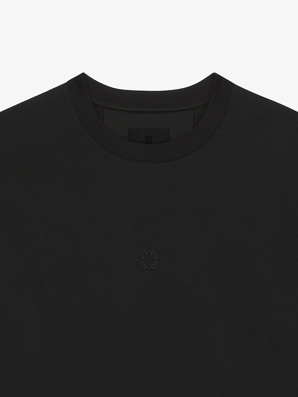 Givenchy Overlapped Cropped T-shirt In Cotton And Python Tulle