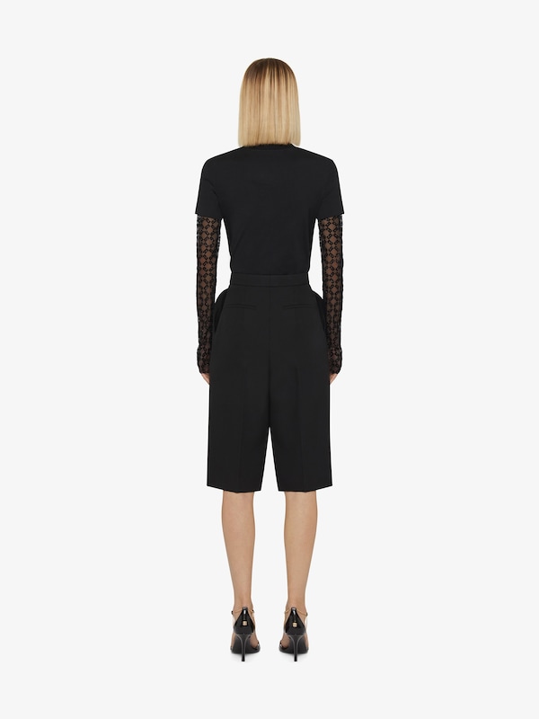 Givenchy Overlapped Slim Fit T-shirt In Cotton And Tulle