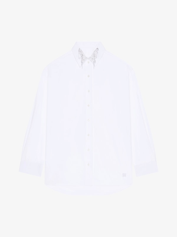 Givenchy Oversized Shirt In Cotton With Crystals And Pearls