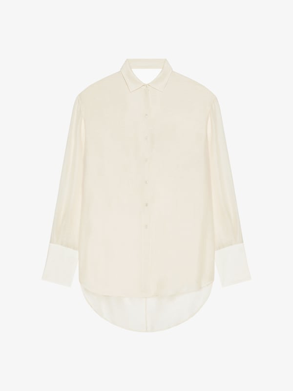 Givenchy Oversized Shirt In Silk And Linen With Draped Back