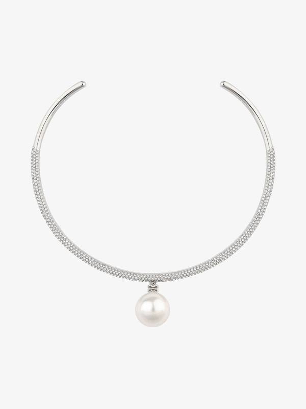 Givenchy Pearl Torque Necklace In Metal With Pearl And Crystals