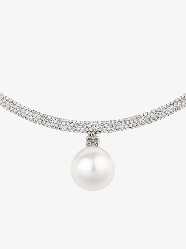 Givenchy Pearl Torque Necklace In Metal With Pearl And Crystals