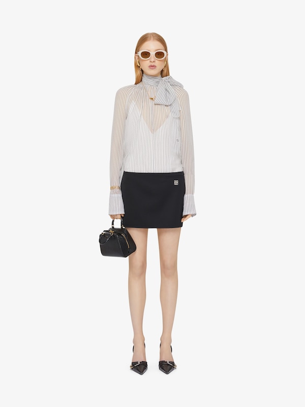 Givenchy Polka dots blouse in silk chiffon with lavallière and 4G detail