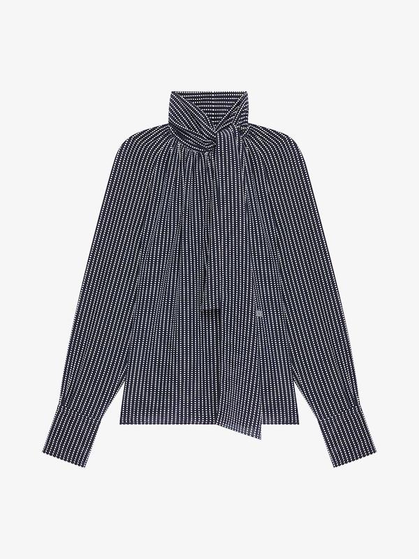 Givenchy Polka Dots Blouse In Silk With Lavallière And 4G Detail
