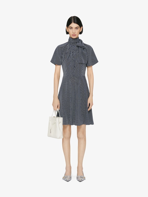 Givenchy Polka dots dress in silk with lavallière and 4G detail