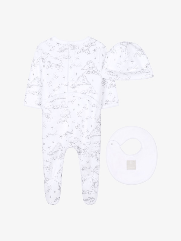 Givenchy Pyjamas Bib And Beanie In Toile De Jouy Gift Set