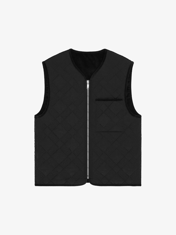 Givenchy Reversible Waistcoat In Mixed Fabrics With Monogram 72