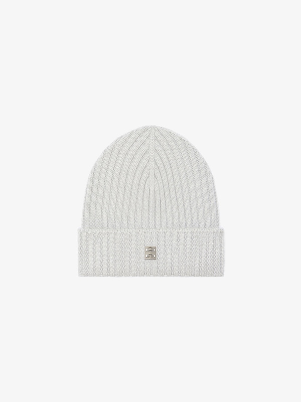 Givenchy Ribbed beanie in wool and cashmere with 4G detail