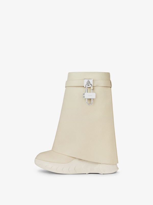 Givenchy Shark Lock Biker Ankle Boots In Grained Leather