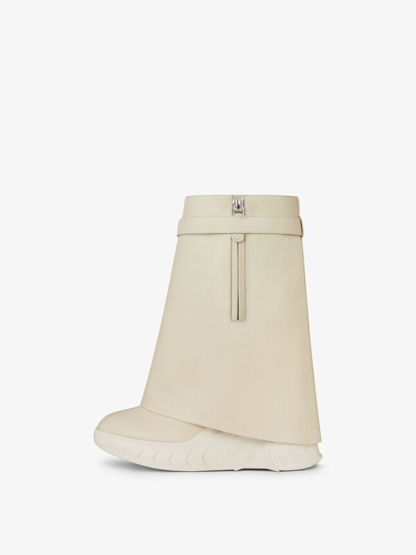 Givenchy Shark Lock Biker Ankle Boots In Grained Leather