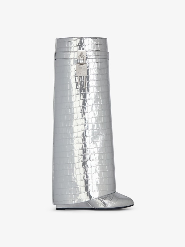 Givenchy Shark Lock boots in crocodile effect leather