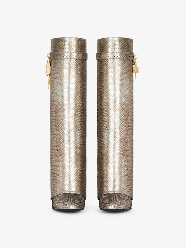 Givenchy Shark Lock Boots In Python With Iridescent Effect