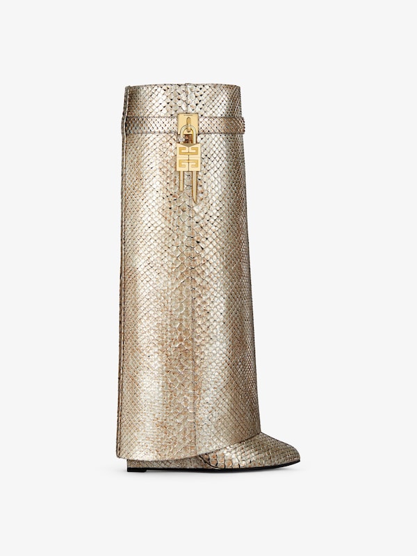 Givenchy Shark Lock Boots In Python With Iridescent Effect
