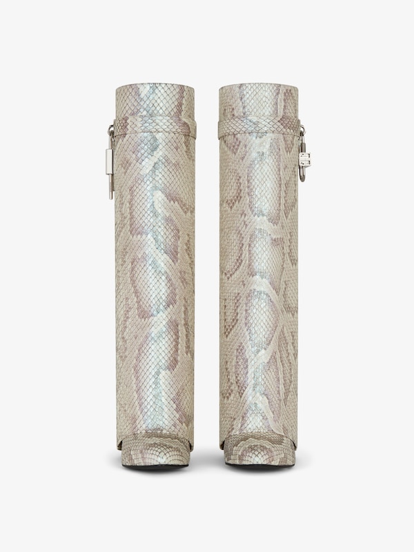 Givenchy Shark Lock Boots In Python With Pearl Effect
