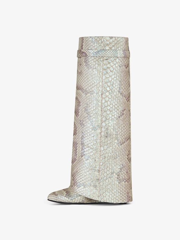 Givenchy Shark Lock Boots In Python With Pearl Effect