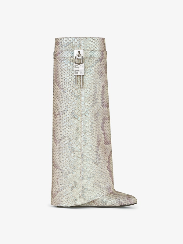 Givenchy Shark Lock boots in python with pearl effect