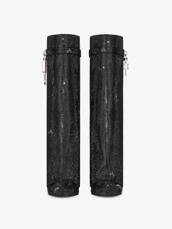 Givenchy Shark Lock Boots Wide Fit In Satin With Strass