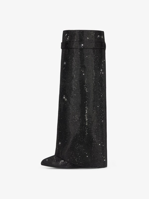 Givenchy Shark Lock Boots Wide Fit In Satin With Strass