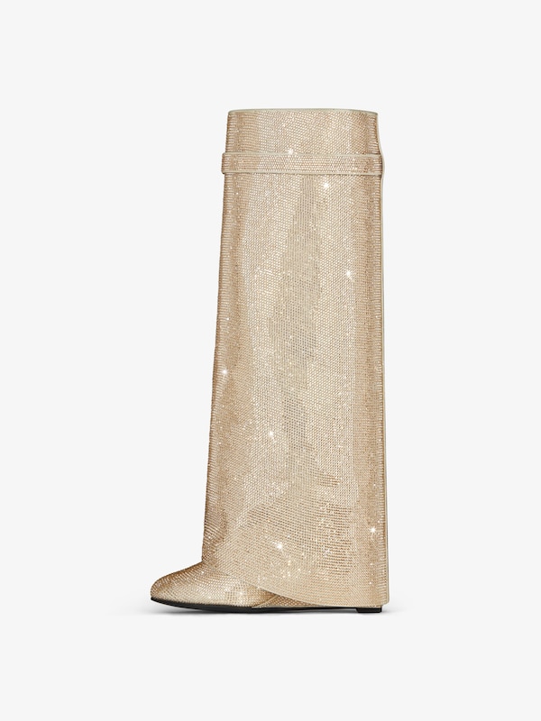 Givenchy Shark Lock Boots Wide Fit In Satin With Strass