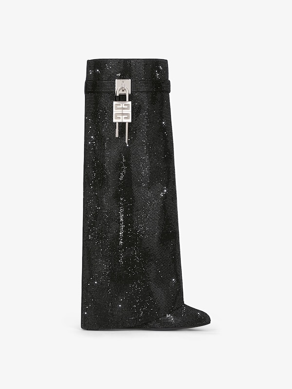 Givenchy Shark Lock boots wide fit in satin with strass