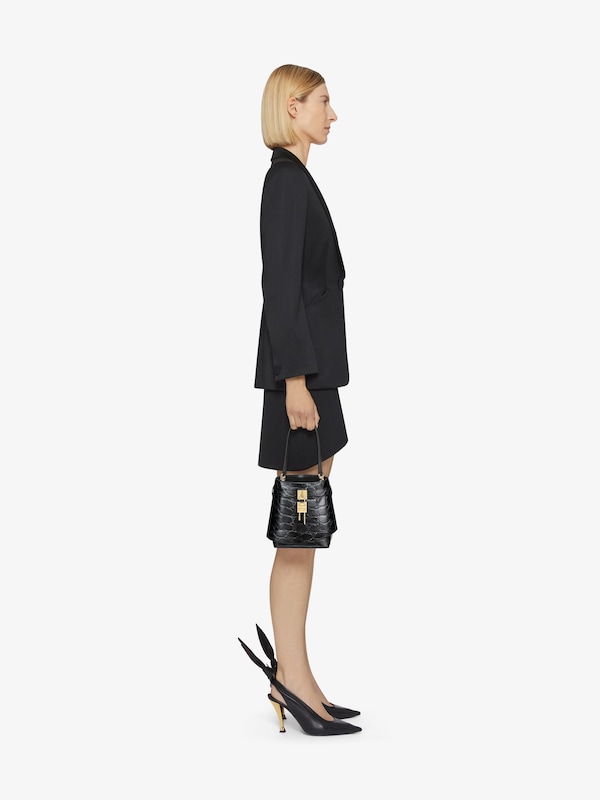 Givenchy Shark Lock Bucket Bag In Crocodile Effect Leather