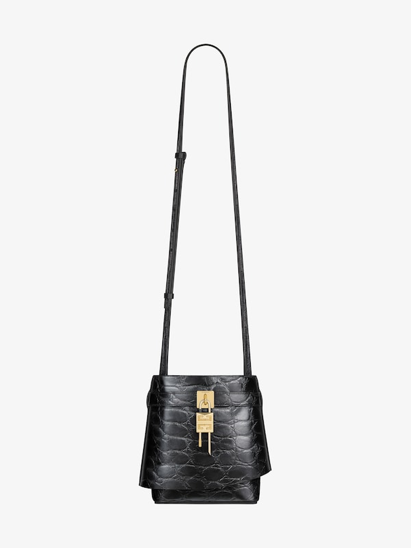 Givenchy Shark Lock Bucket Bag In Crocodile Effect Leather