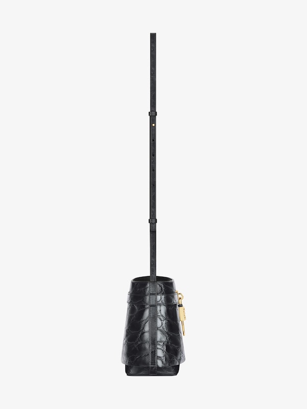 Givenchy Shark Lock Bucket Bag In Crocodile Effect Leather