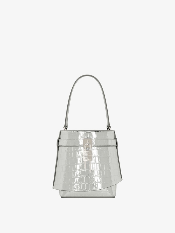 Givenchy Shark Lock bucket bag in crocodile effect leather